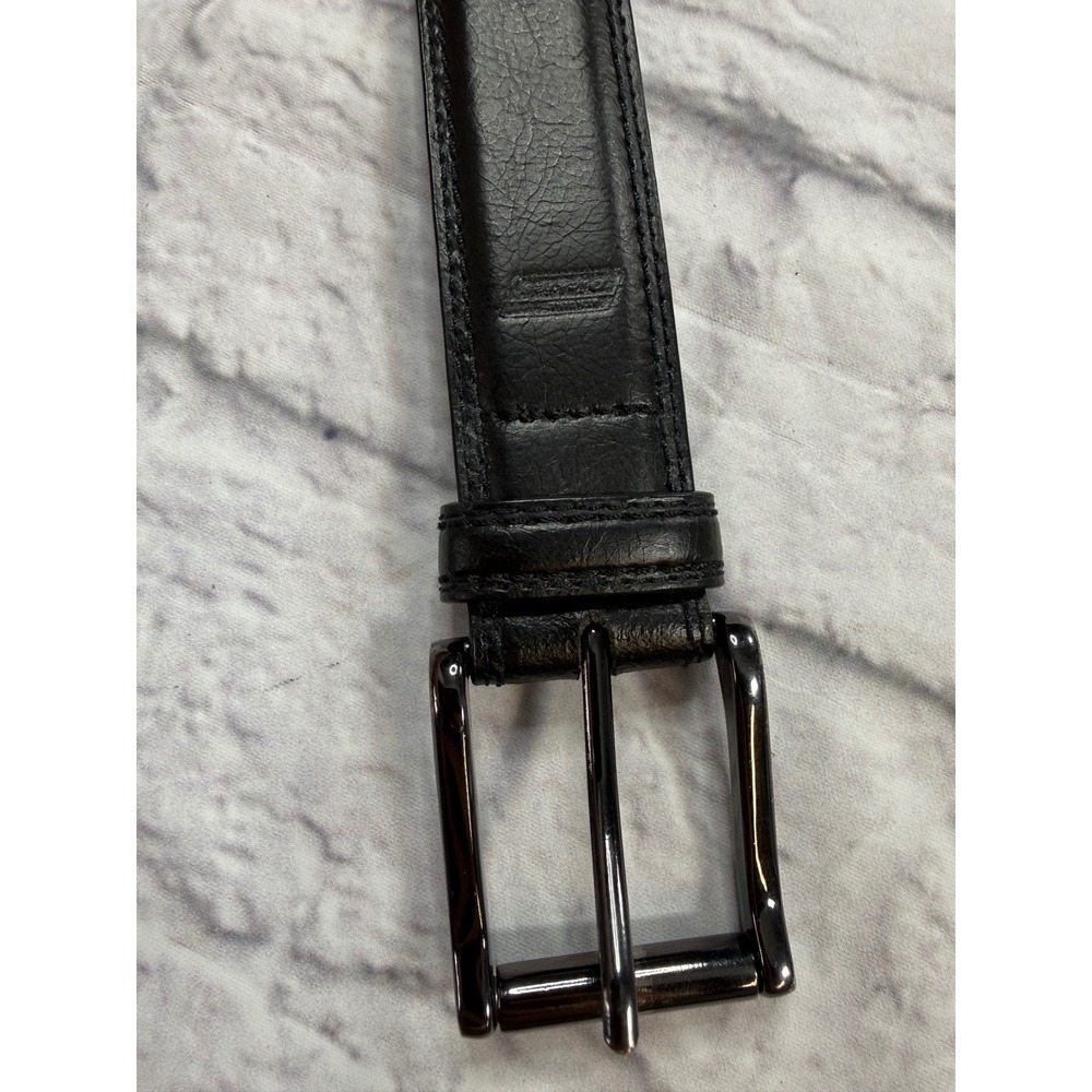Dickies Leather Belt Mens Size 40 Black Excellent Gunmetal Buckle Casual Work - Picture 3 of 7